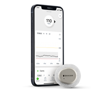 Dexcom G7 device and app screen