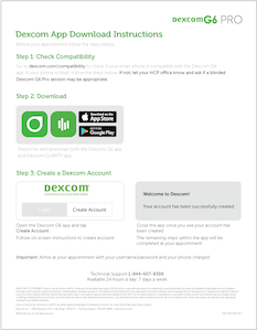 Dexcom G6 Pro App Download Instructions